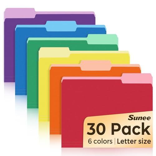 Minimalist SUNEE File Folders, 30 Pack Manilla Folders 8.5 x