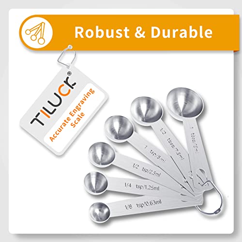 Eco-Friendly TILUCK Stainless Steel Measuring Cups & Spoons Set, for Daily Use