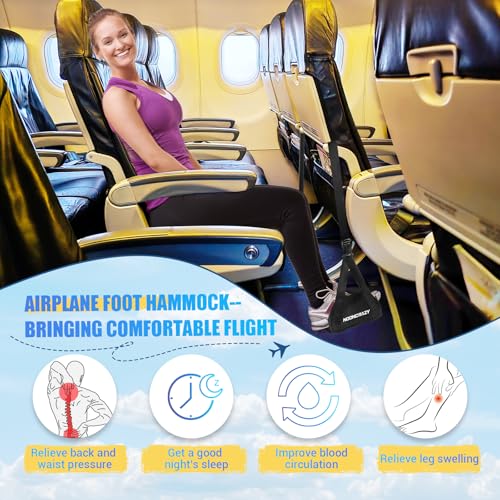 Minimalist Airplane Foot Hammock, No Collapse Foot Rest for Plane Travel Set